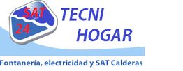 Logo de TECNI HOGAR: SAT 24, fontanería, electricidad y SAT Calderas.