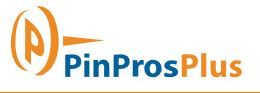 Logo of "PinProsPlus" with an orange emblem and blue and orange text.