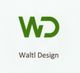 Logo mit grünen Buchstaben "WD" über dem Text "Waltl Design".