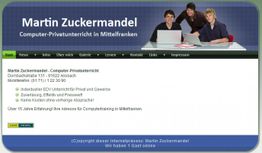 Website-Bildschirmfoto: Martin Zuckermandel, Computer-Privatunterricht, Mittelfranken.