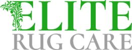 "Logo with 'Elite Rug Care,' green and gray text; leafy design accents 'E' in 'Elite.'"