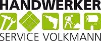 Logo von Handwerker Service Volkmann mit Werkzeug-Icons auf grünem Hintergrund.