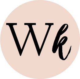 Buchstaben "Wk" in schwarzer Schrift auf beigem Kreis.