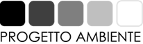Logo con quadrati scalati in tonalità di grigio e la scritta "Progetto Ambiente".