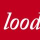 "Witte tekst 'glas in lood atelier' op een rode achtergrond."