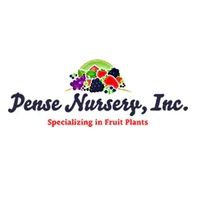 Logo of Pense Nursery, Inc. with fruit images, specializing in fruit plants.