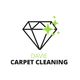 Logo of a diamond with green sparkles above "Davie Carpet Cleaning" text.