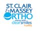 Logo for St. Clair & Massey Ortho, with a smiling face and "clearsmiles hobbs" text.