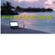 Laptop am Strand bei Sonnenuntergang, neben einer Möwe; Text: "www.my-future-job.de".