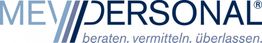 Logo von MEYPERSONAL mit Slogan: "beraten. vermitteln. überlassen." in Blau- und Grautönen.