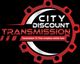 Red and black logo for City Discount Transmission, offering complete vehicle care services.