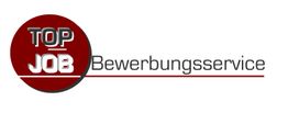 Roter Kreis mit "Top Job", daneben "Bewerbungsservice" in Schwarz.