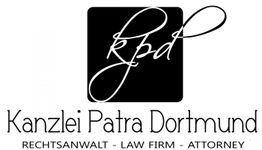 Logo der Kanzlei Patra Dortmund mit stilisierten Buchstaben "kpd".