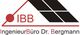 Logo mit rotem Dreieck, schwarzem Rechteck. Text: IngenieurBüro Dr. Bergmann.