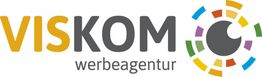 Logo der Viskom Werbeagentur mit buntem, kreisförmigem Muster neben dem Firmennamen.