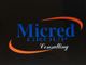 Logo con testo "Micred Group Consulting" su sfondo nero e curve arancioni.