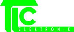 Grünes Logo mit den Buchstaben "TLC" und "ELEKTRONIK" darunter.