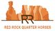 Logo of Red Rock Quarter Horses with stylized red rock formations and the letters "RR".