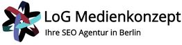 Logo von LoG Medienkonzept: Ihre SEO Agentur in Berlin mit einem abstrakten Sternsymbol.