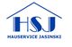 Logo mit stilisiertem Hausdach und den Worten "HSJ Hauservice Jasinski" in Blau.
