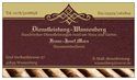 Visitenkarte für Dienstleistungen in Münsingen mit Kontaktinformationen und dekorativem Design.