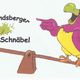 Bunter Papagei auf Wippe mit der Aufschrift "Altlandsberger GrünSchnäbel".