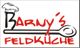 Logo von "Barny's Feldküche" mit Kochmütze und einem Löffel im Schriftzug.