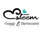 Logo di Esteem Viaggi & Benessere con testo stilizzato e una foglia verde.