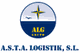 Logo de A.S.T.A. Logistik, S.L. con una brújula, un pájaro y las letras ALG en el centro.