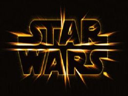 „Star Wars“-Logo in leuchtendem Gelb auf schwarzem Hintergrund.