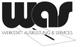 Logo mit den Buchstaben "WAS" und Text "WERKSTATT AUSSTATTUNG & SERVICES" in Schwarz.