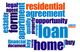 Word cloud with terms like loan, home, residential, agreement, and opportunity.