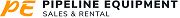 Logo mit Text "Pipeline Equipment Sales & Rental" in Schwarz und Orange.
