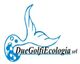 Logo con scritta "Due Golfi Ecologia srl" e un disegno astratto di uccello blu.