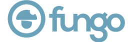 Logo con un'icona di fungo blu accanto alla scritta "fungo".