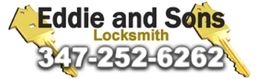 Eddie and Sons Locksmith logo with two keys and contact number: 347-252-6262.