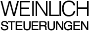 Schwarzer Text "WEINLICH STEUERUNGEN" auf weißem Hintergrund.