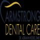Logo of Armstrong Dental Care with stylized tooth design.