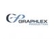Logo mit Schriftzug „Graphlex Production“, blau und schwarz auf weißem Hintergrund.