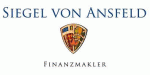 Logo von "Siegel von Ansfeld Finanzmakler" mit Wappen in der Mitte.