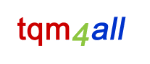 Text "tqm4all" in rot, grün und blau auf weißem Hintergrund.