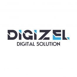 Logo with the text "DIGIZEL DIGITAL SOLUTION" in stylized black and blue letters.