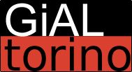Scritta "GiAL torino" su sfondo nero e rosso.