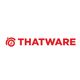Red THATWARE logo with a camera lens featuring a leaf design.