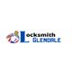 Logo of Locksmith Glendale with a muscular figure holding a key on the left.