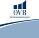 Logo der OVB Vermögensberatung AG mit steigendem Balkendiagramm und blauem Hintergrund.