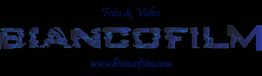 Logo "Biancofilm" su sfondo nero con testo "Foto & Video".