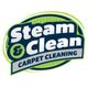 Logo with text "Steam Clean & Carpet Cleaning" in blue and green on a circular background.