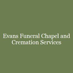 Evans Funeral Chapel and Cremation Services logo on a green background.