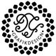 Schwarzes, rundes Logo mit „DG Grafikdesign“ und dekorativen Ornamenten.
